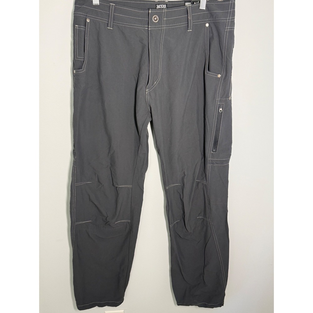 Kuhl Radikl Mens 34x32 Charcoal Grey Hiking Cargo Pants Stretch Performance